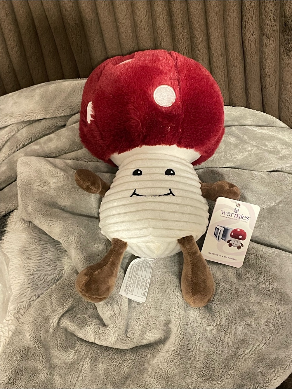Warmies Red Mushroom Plush Heat Pack - Cozy Comfort Toy